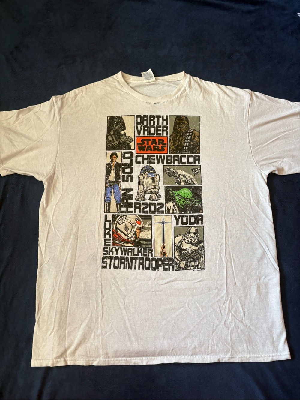 Vintage Y2K Star Wars Men’s White Graphic T-Shirt